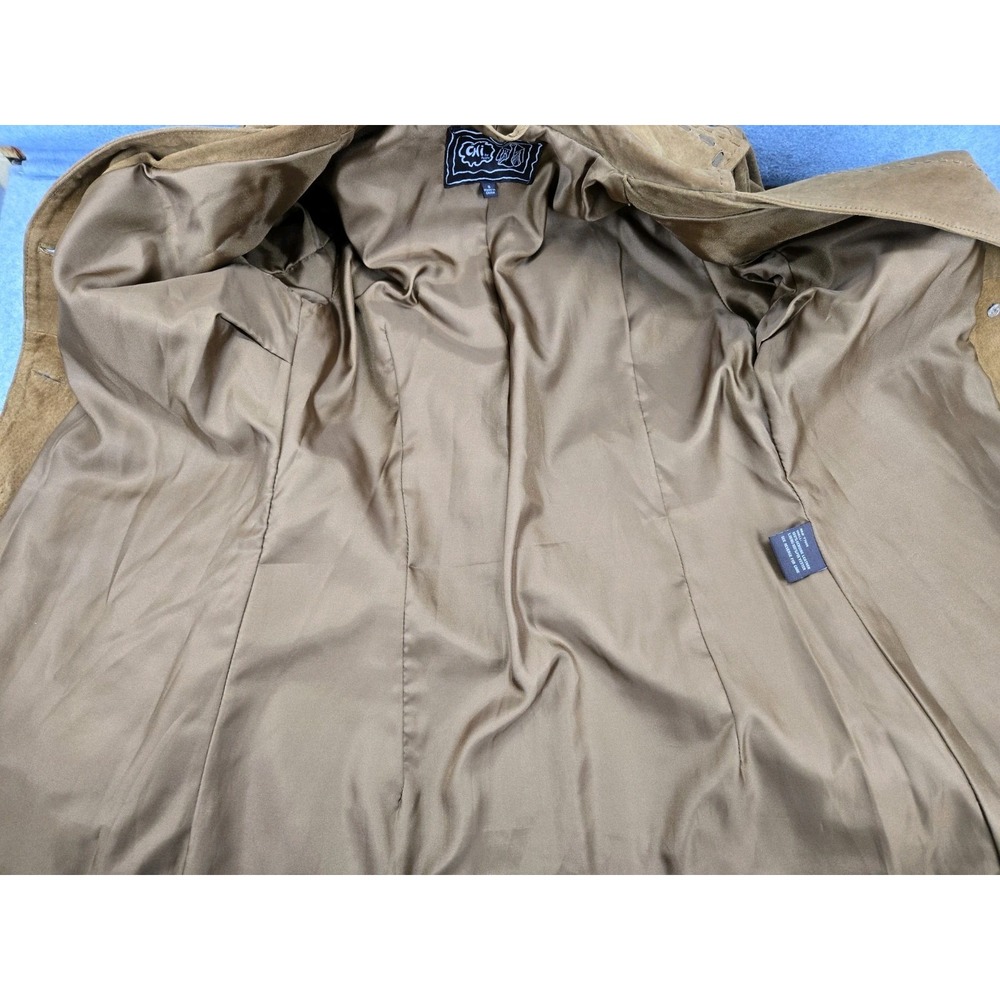 Vintage Chi by Falchi Sueded Leather Western Jacket Women S Brown Boho - Picture 11 of 11